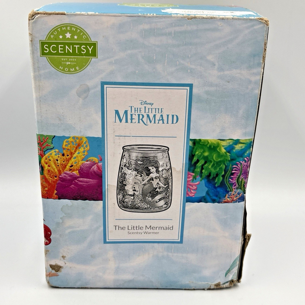 Scentsy The Little Mermaid Wax Warmer New in Box Disney Ariel Glass